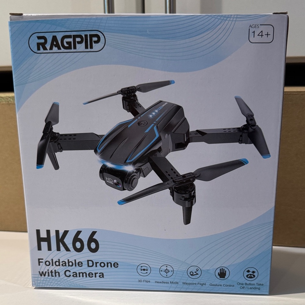 HK66 Foldable Drone with Camera - Black and Blue content creator UGC toy
